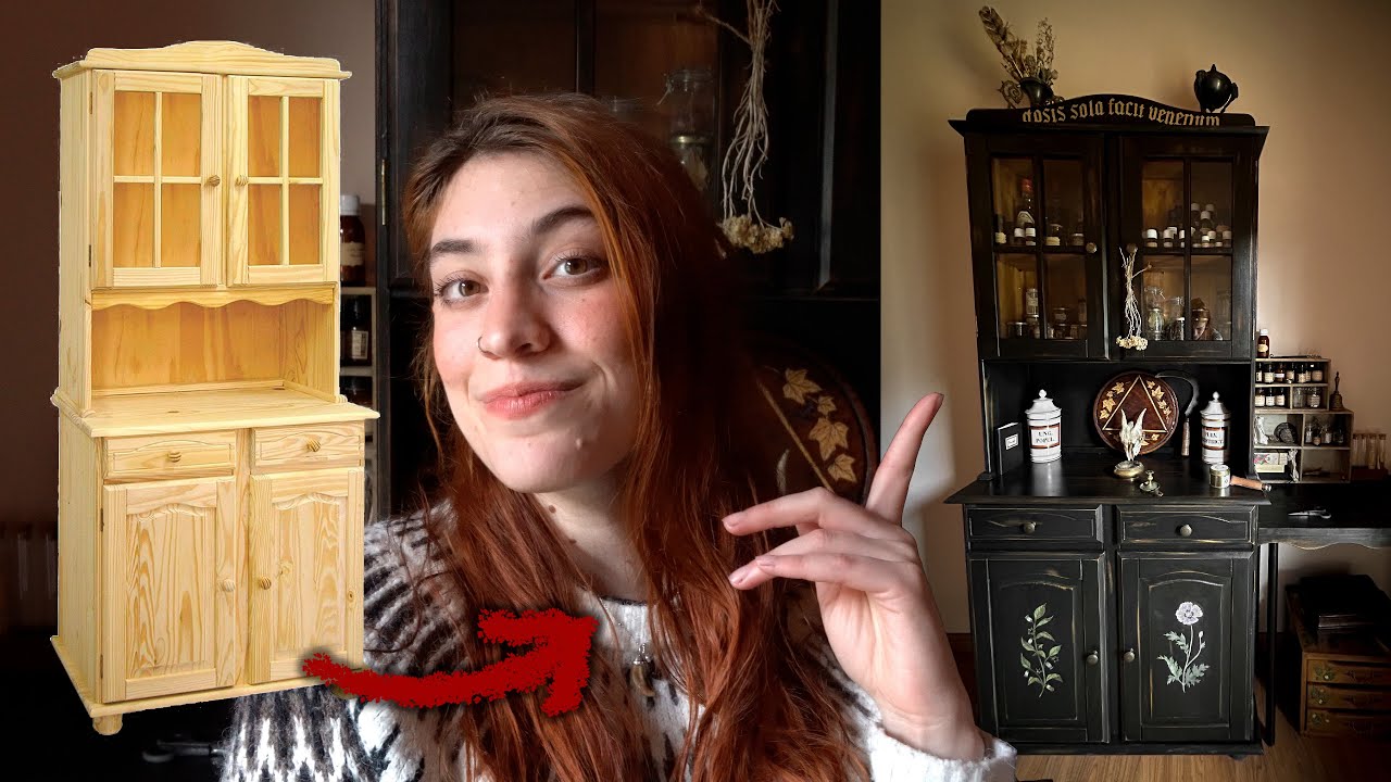 Convirtiendo esta alacena fea en un ARMARIO DE BRUJA gótico💀🌿