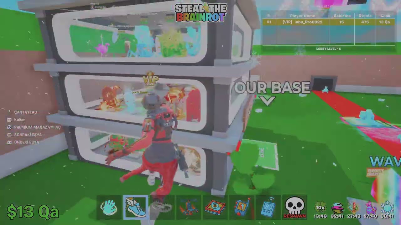 Fortnite steal the brainrot admin abuse'ını oynuyoruz!