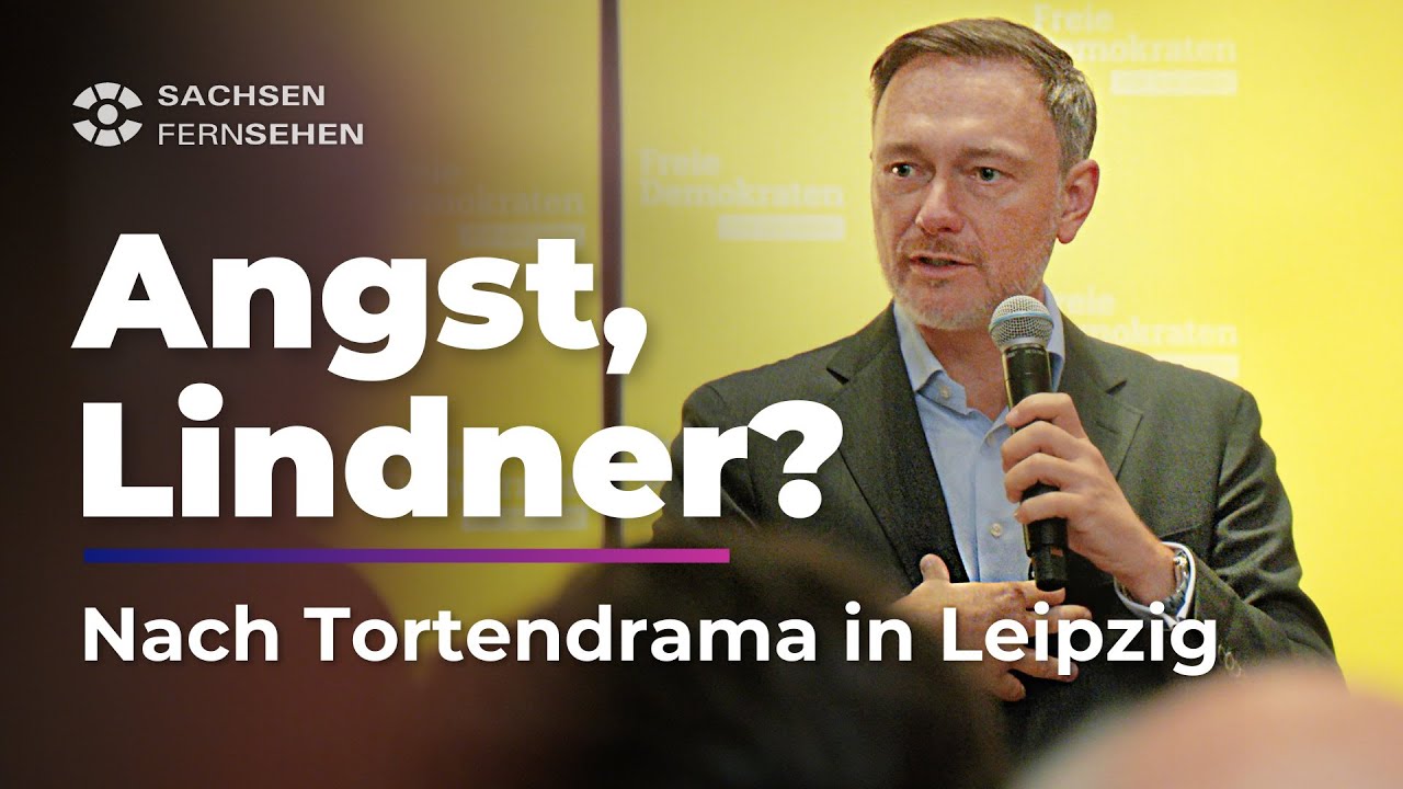 Christian Lindner in Leipzig: Viel Polizei nach Tortendrama I Sachsen Fernsehen