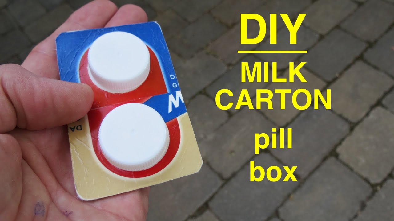 How to ● Diy Pocket Pill Box ● from milk cartons ( actually works ! )