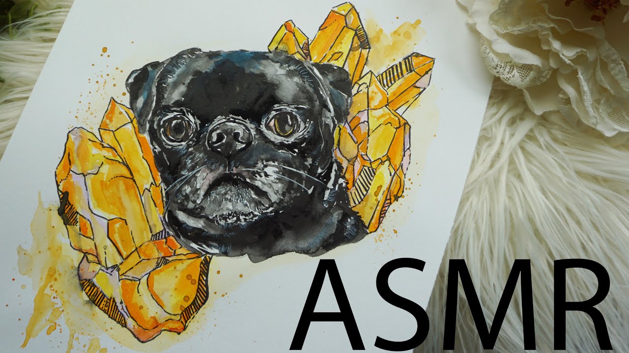 ASMR Pintando um Cachorro Pug #VozSuave #YETI
