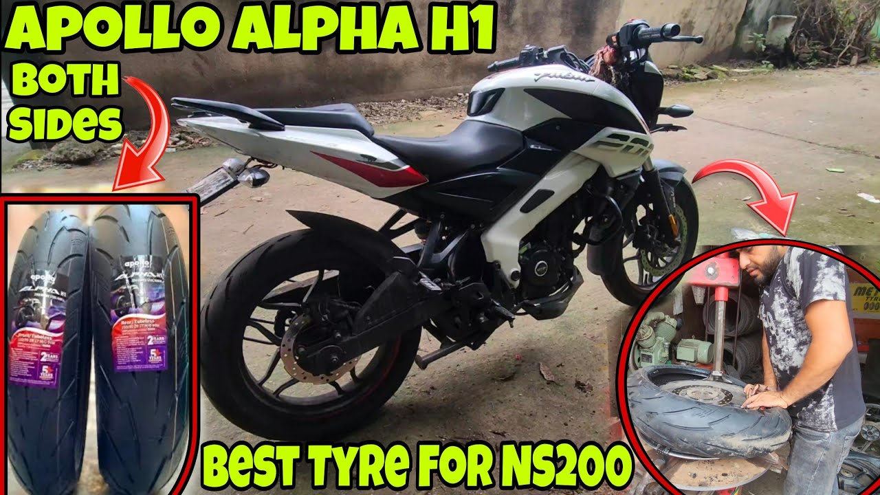 NS 200 New Tyres Upgrade | Rear & Front Tyres Change | Apollo Alpha H1 one of the best Tyres 👌 
