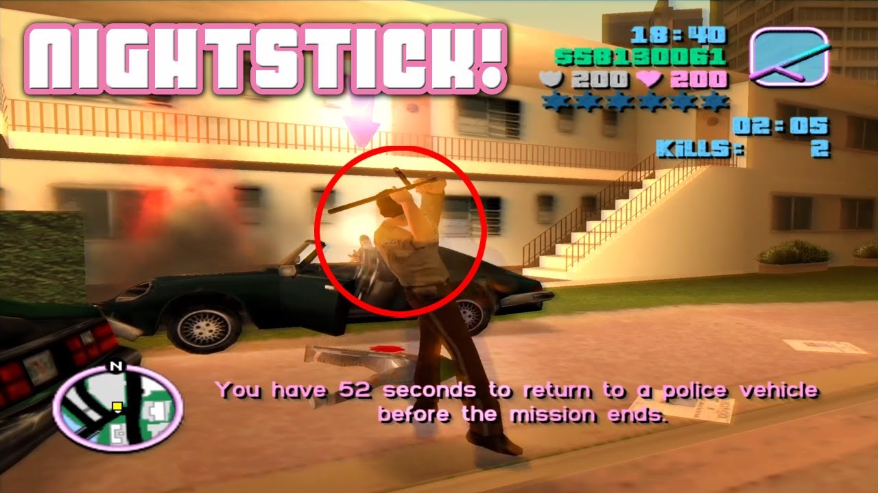 Start With A Nightstick / FAIL / Vigilante Levels 1-12 / GTA Vice City