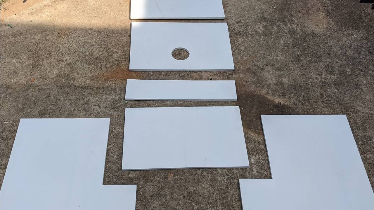 Shuttle Bus Conversion 9 PVC Shower Pan for a Small Shower