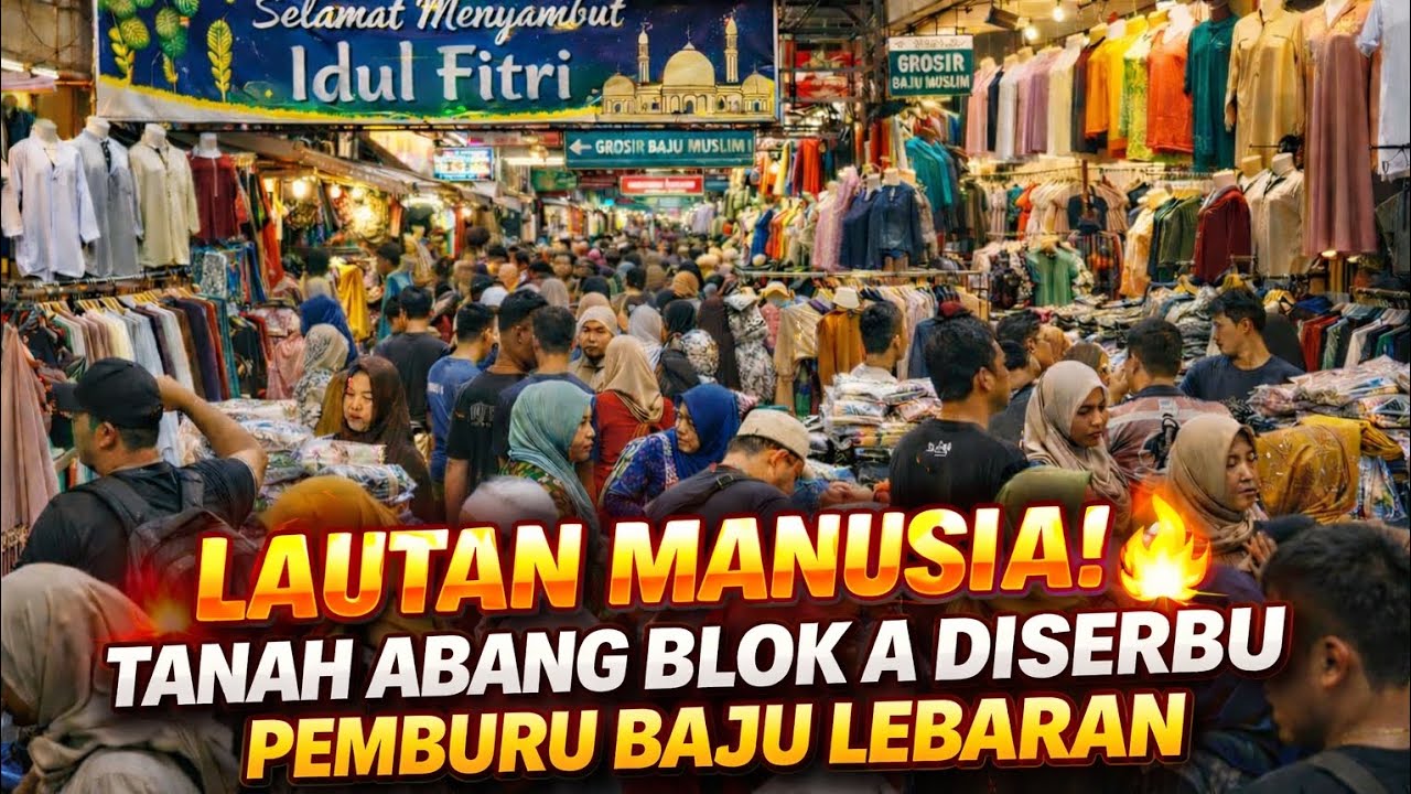 TANAH ABANG DI SERBU‼️PEMBURU BAJU LEBARAN