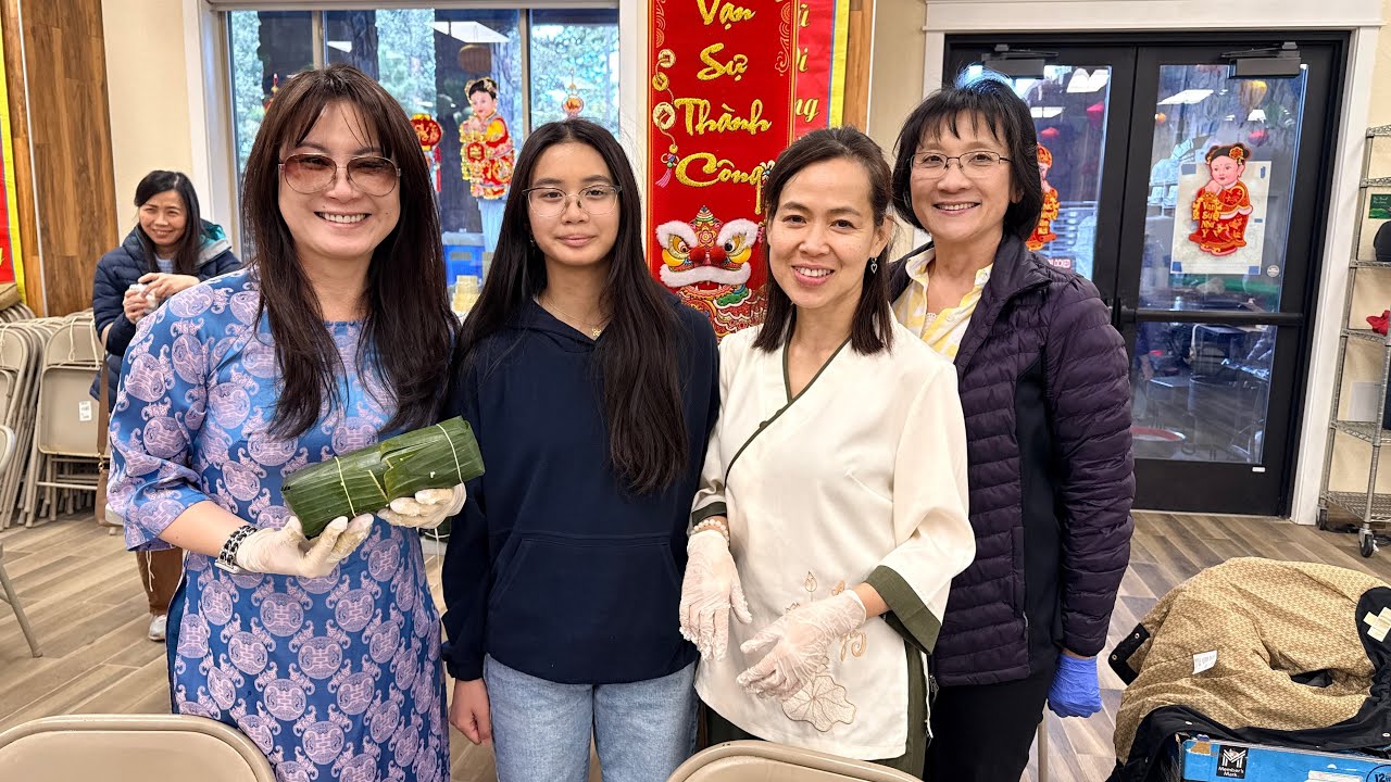 Gói bánh tét @ Tu Viện Từ Vân.  Sat Feb 7, 2026.  Morrison, Colorado 