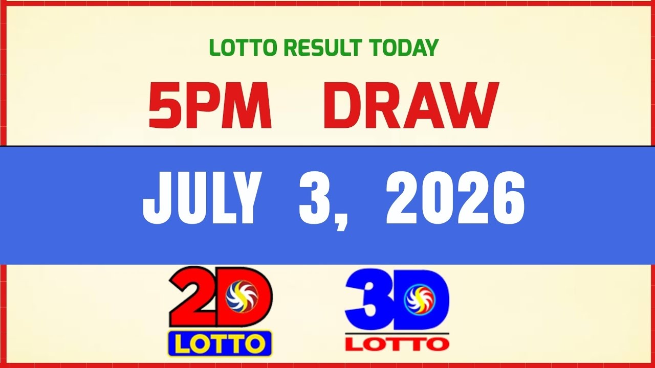Wyniki lotto dzisiaj losowanie o 17:00 3 lipca 2026 PCSO