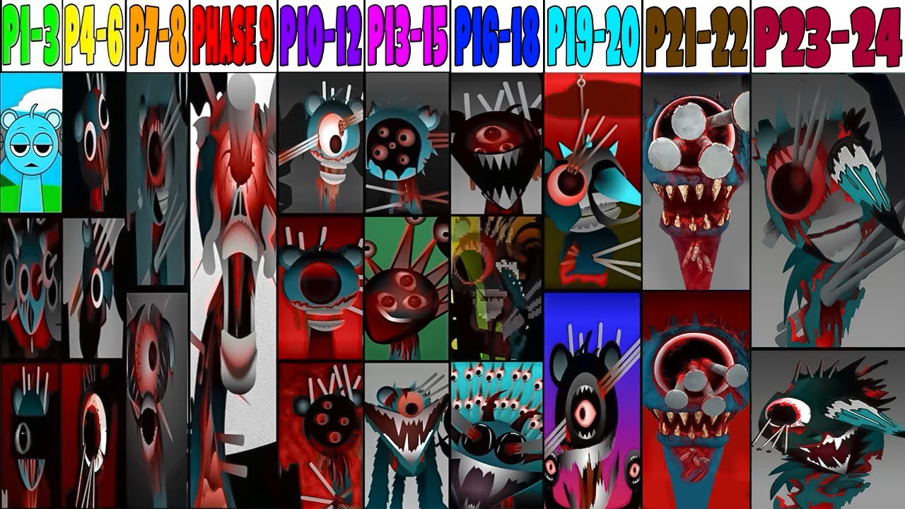 Incredibox Sprunki Mix: Phase 1-3  VS Phase 4-6 VS Phase 7-9 VS Phase 10-12 VS Phase 13-24