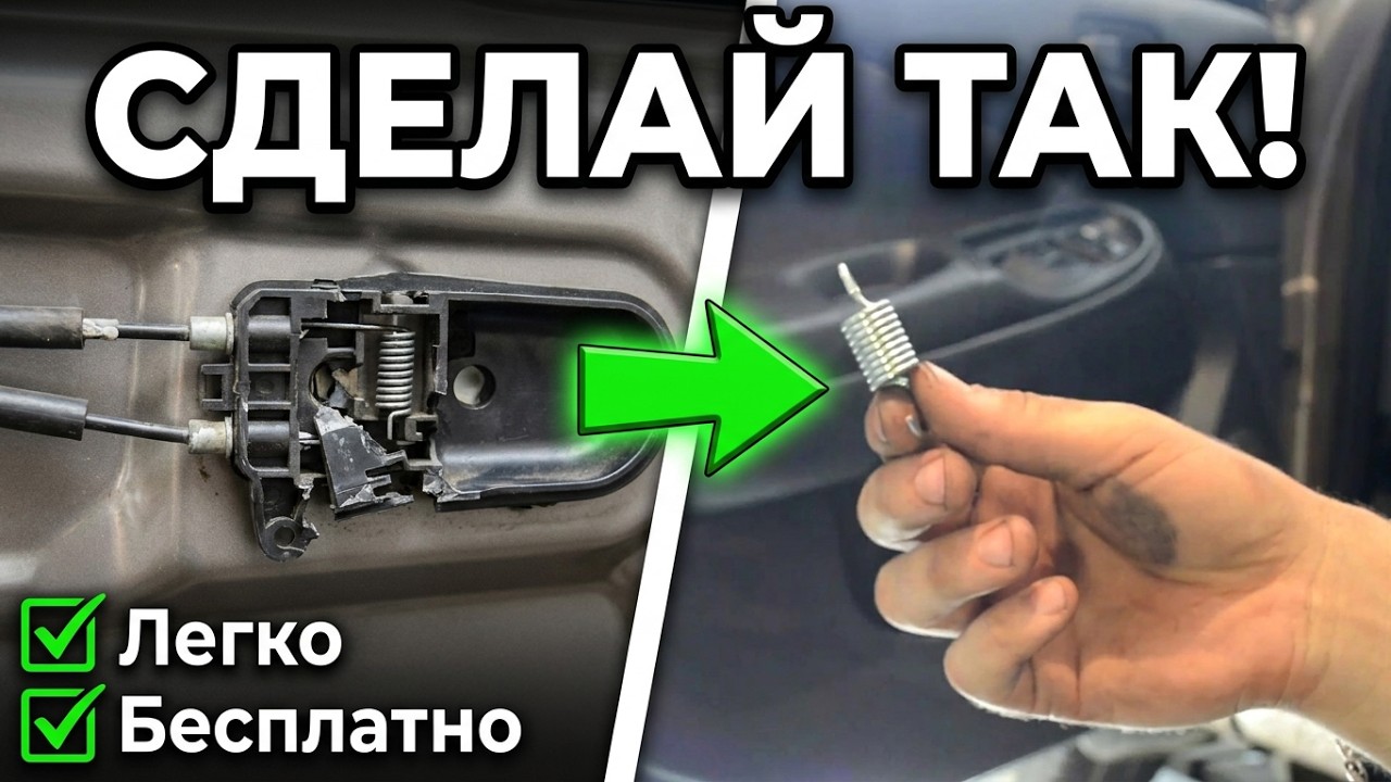 Ремонт пружинки, креплений, и ручки двери Nissan Almera N16