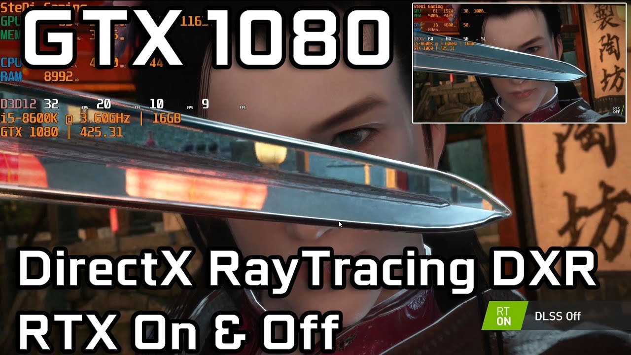 GTX 1080 Ray Tracing DXR: Justice RTX Demo - RTX ON & OFF Compared
