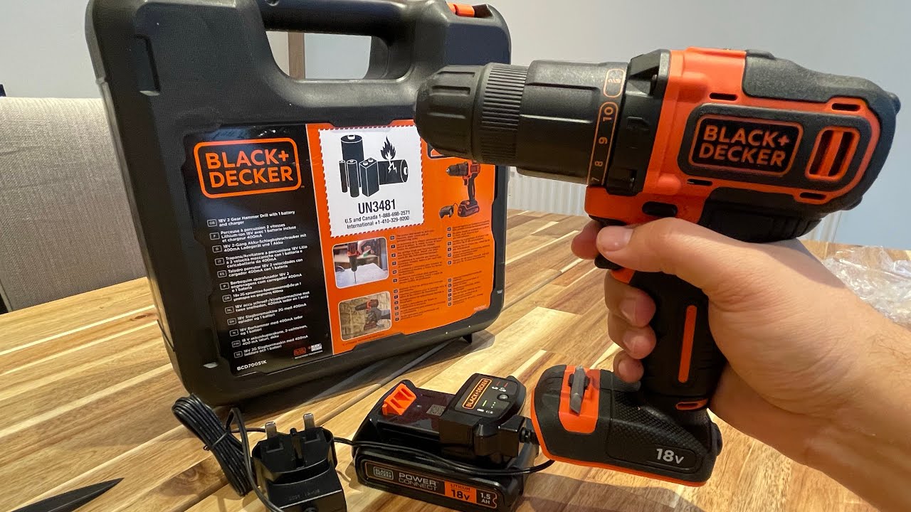 Unboxing black + decker 18v 2 gear hammer drill