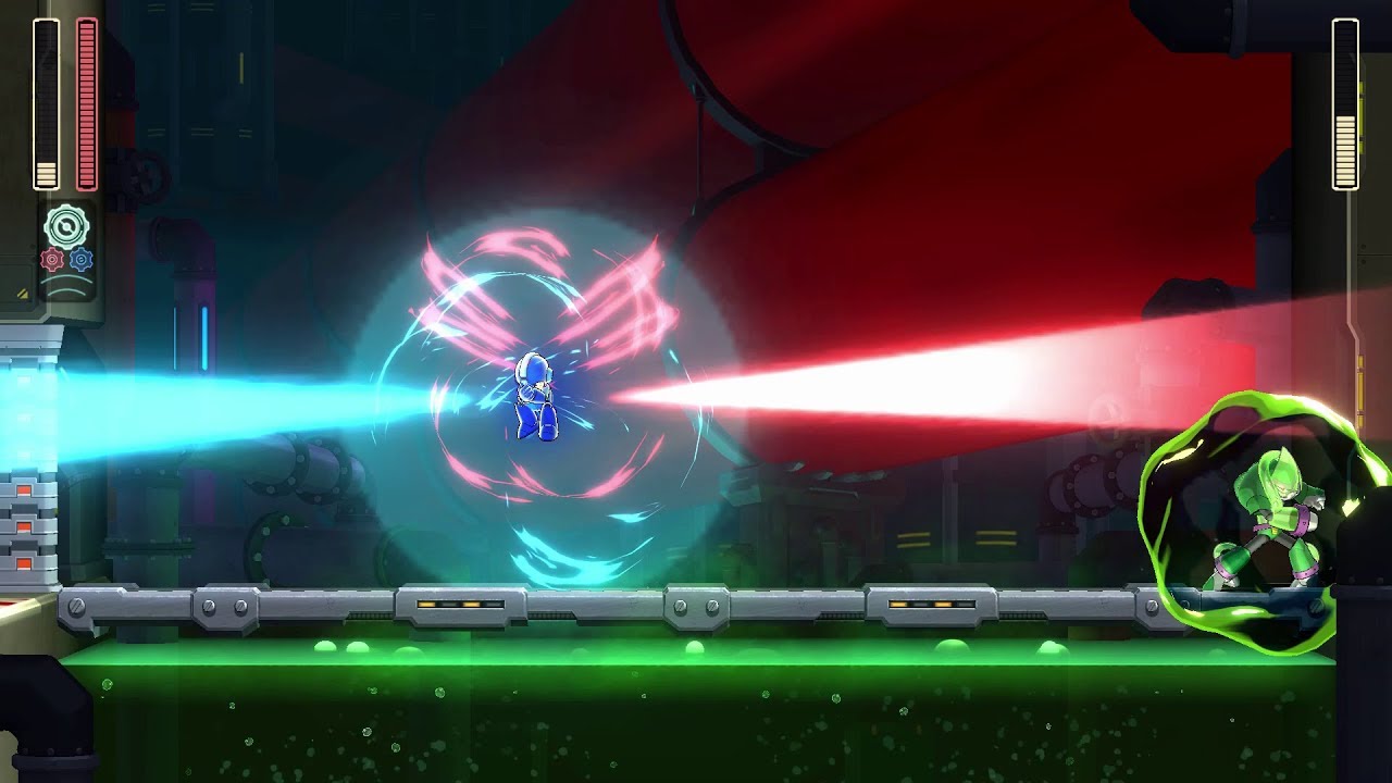 Mega Man 11 - Acid Man - Energy Dispenser - Double Gear Ultra Buster - No Damage