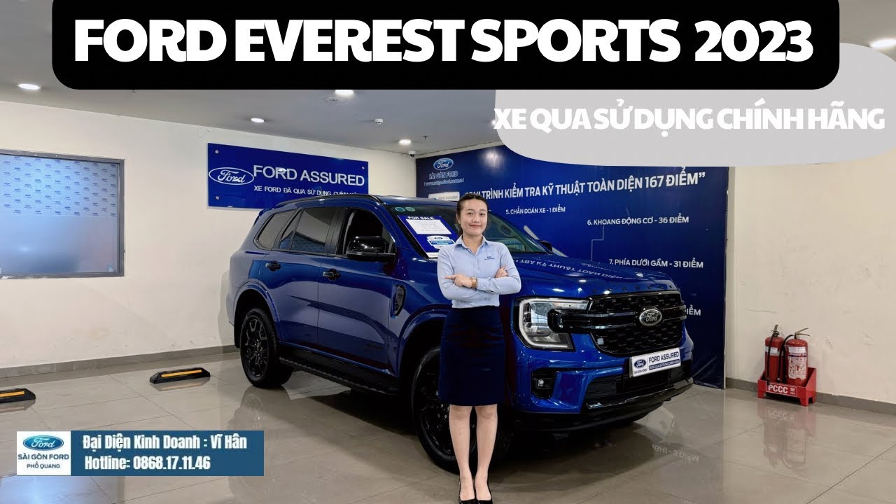 Xe qua sử dụng: Ford Everest Sport 2023 - Bản xe thể thao với ga màu cực kì hiếm| Hân Ford Sài Gòn 