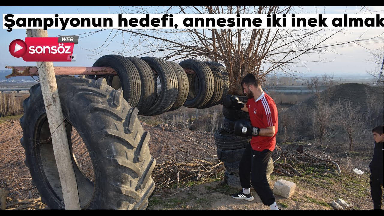 Şampiyonun hedefi, annesine iki inek almak