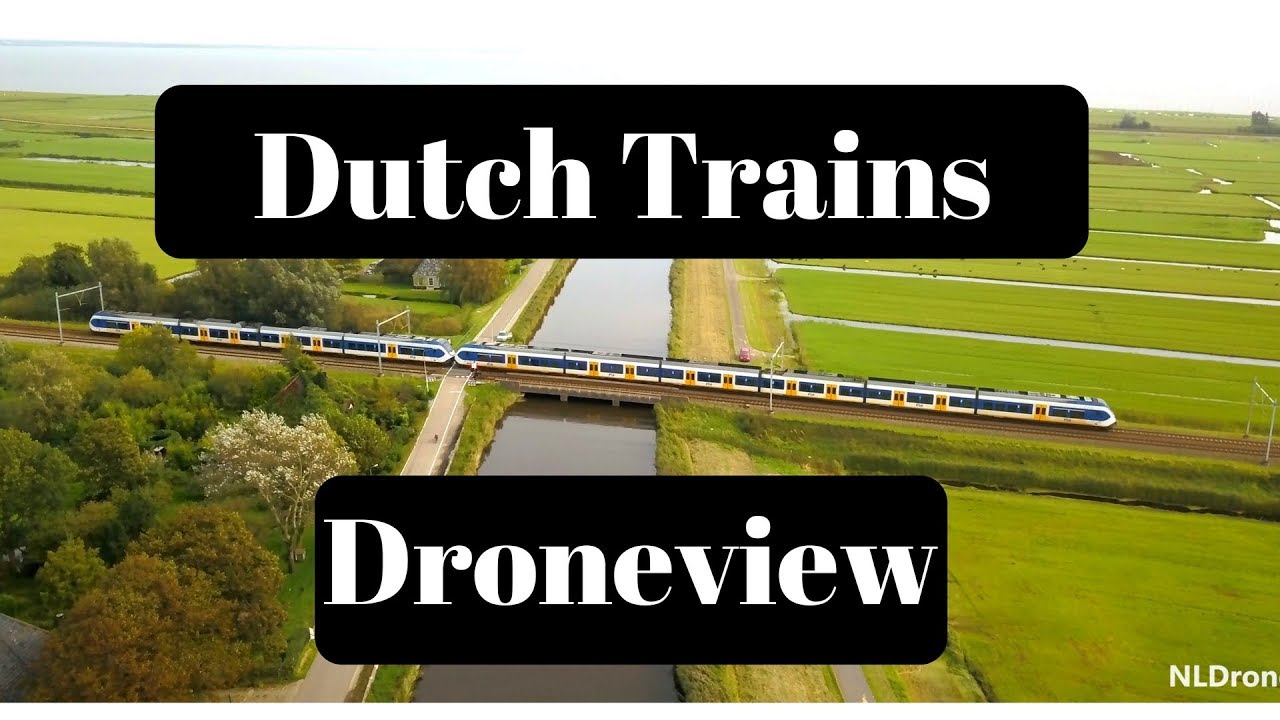 Dutch NS trains Sprinter & Intercity Droneview 4K (Ultra-HD)