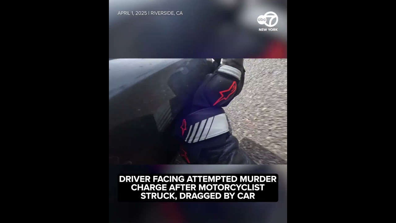 Motorcyclist dragged by car in violent road rage incident caught on video