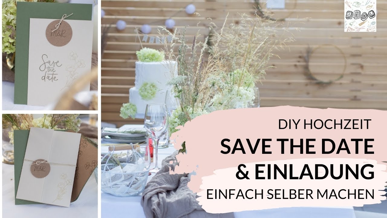 Save the Date-Karte und Einladung zur  Hochzeit einfach selber basteln