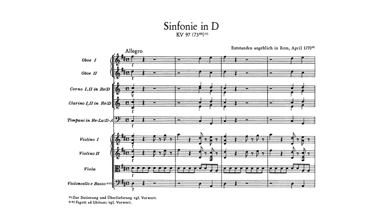 Mozart: Symphony No. 47 in D major, K. 97/73m (with Score)
