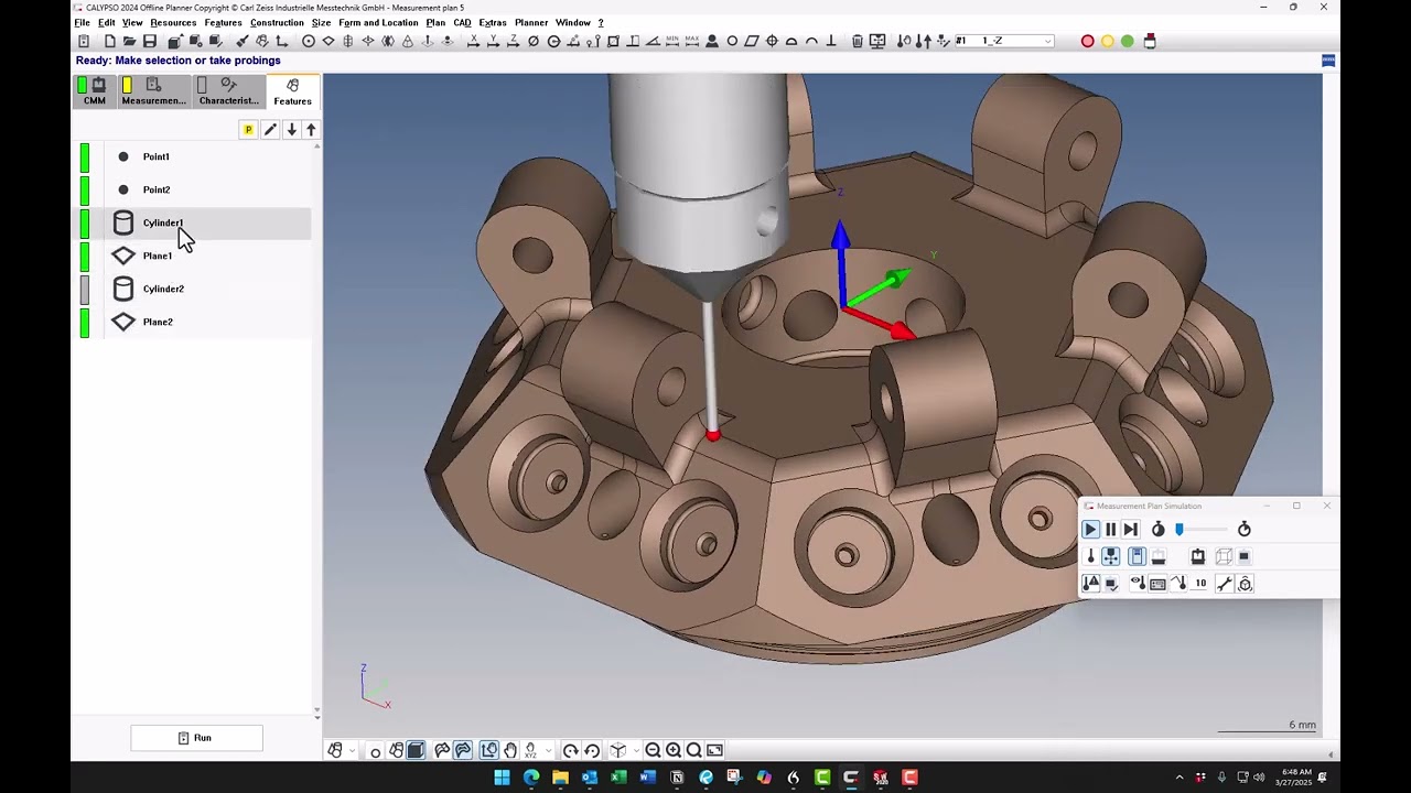Measure an angled hole from a gage pin or True Position locator