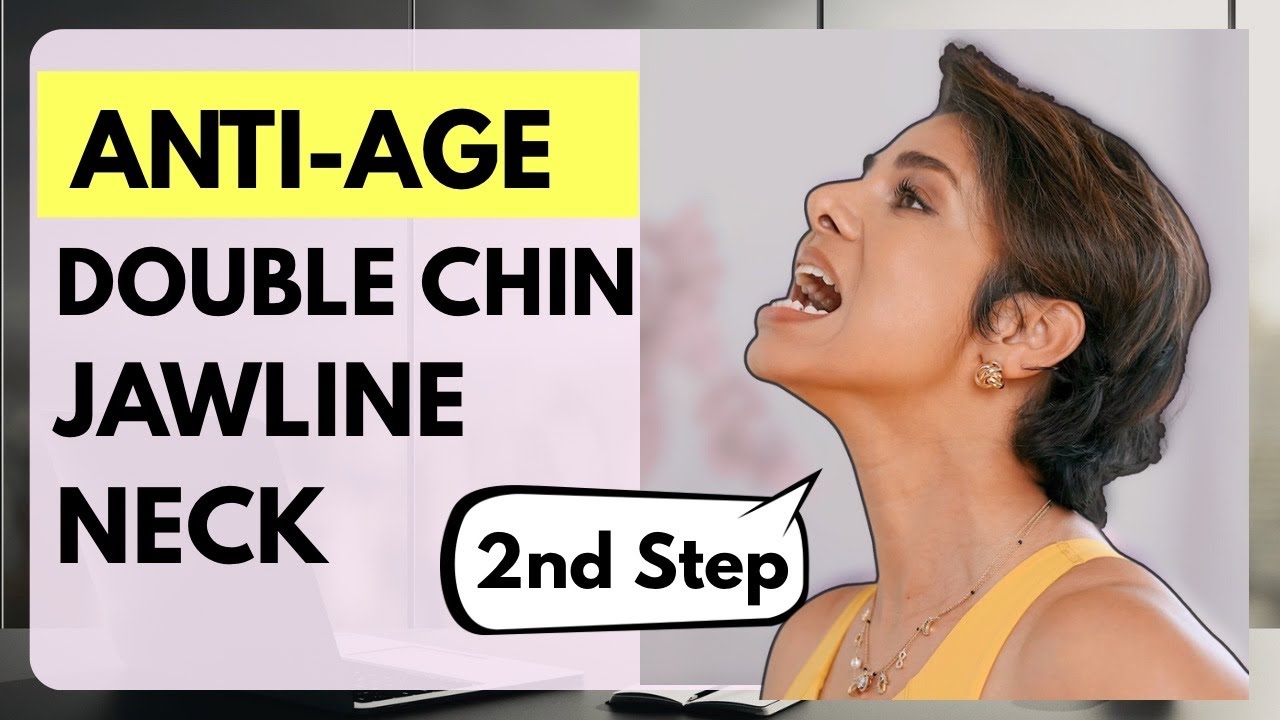 Two face exercises: anti-age double chin, Jawline, Neck and transform face shape
