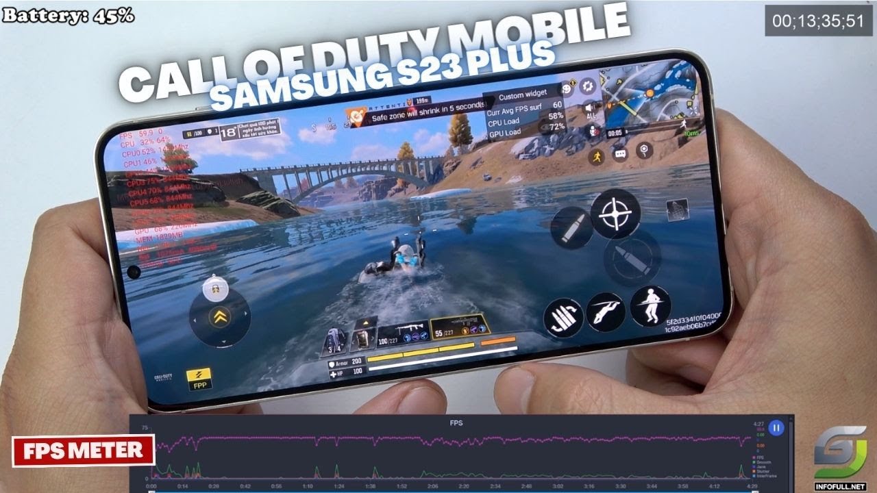 Samsung Galaxy S23 Plus test game Call of duty Mobile