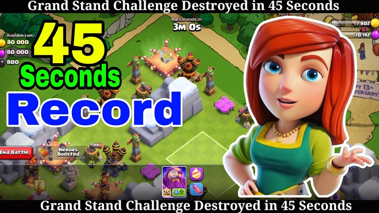 Grand Stand Challenge Only 45 Seconds Enough | Grand stand challenge | Clash of clans | Nasar Nature