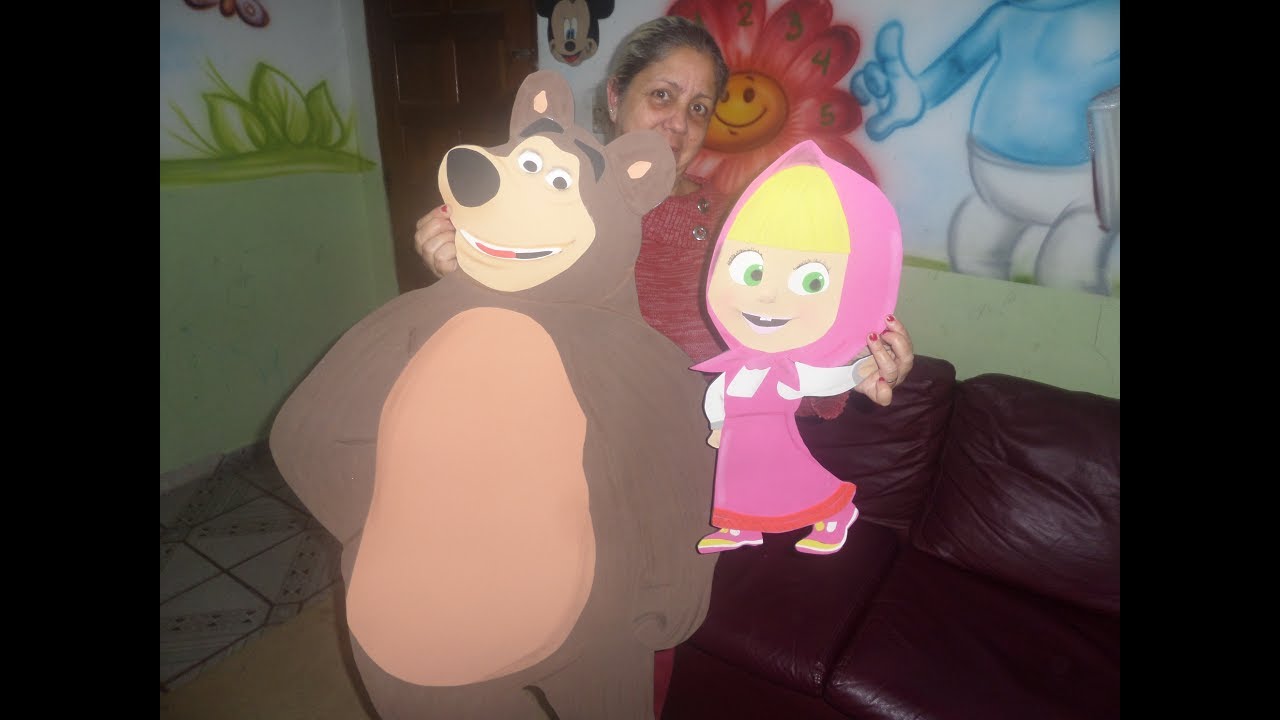 Masha e o Urso - Urso de 1 metro em E.V.A ( Sandra Ciuffo )