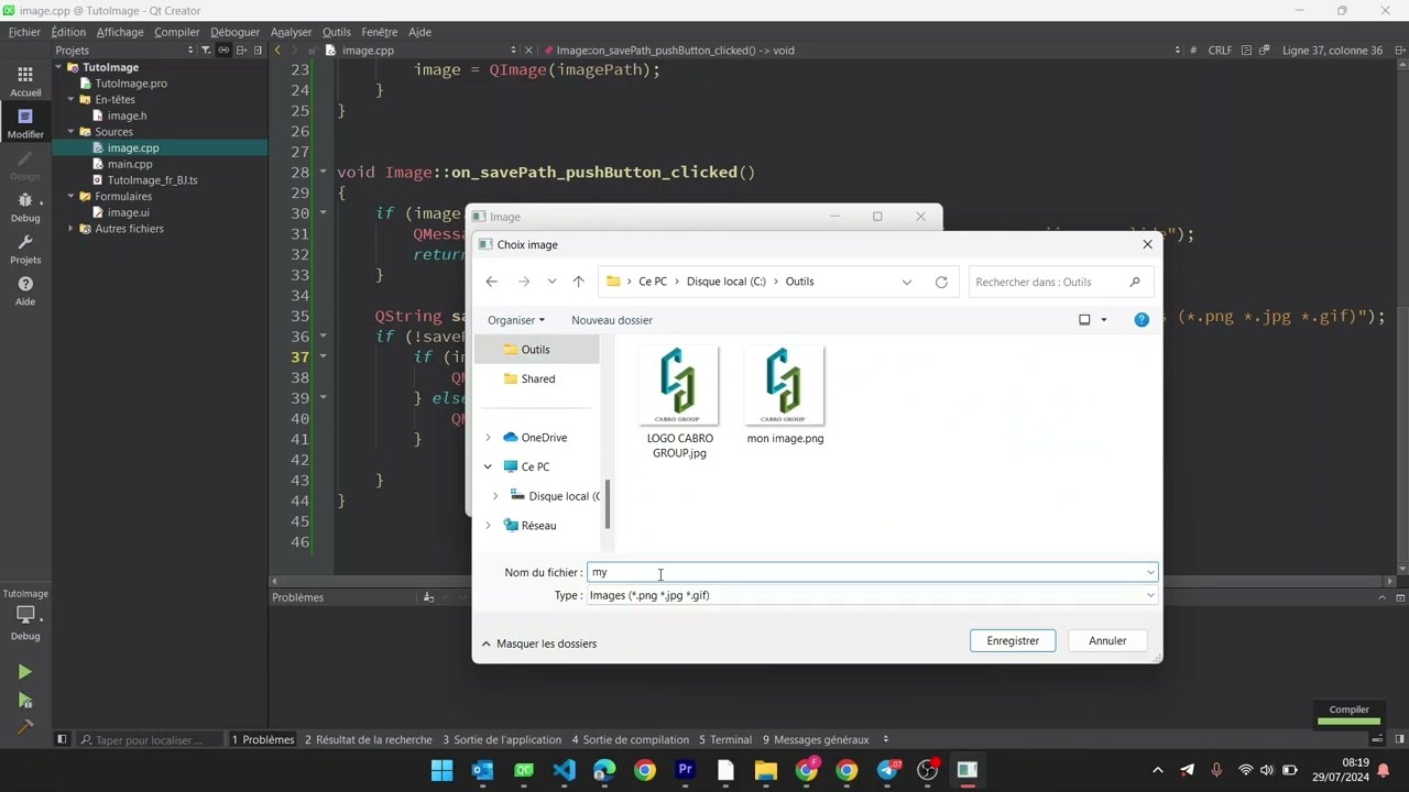 Comment enregistrer une image avec du C++ - Qt creator | How to save an image with C++ - Qt creator