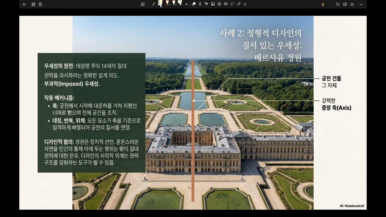 경관형성의 우세원칙: 이론과 적용(우세요소:형태,색채,질감,선 우세원칙:축,비례,리듬,대비,조형,집중)을 통한 통일감,의미,연결 부여 ,장소의 혼*(place of Genius)