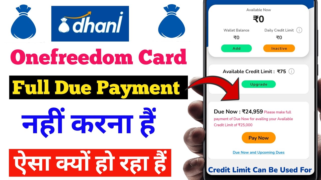 Dhani Onefreedom Card Full Due Payment Problem | Dhani Card ka Full Due Payment kaise hataye