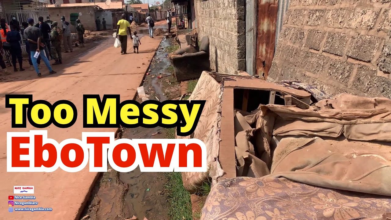 Most obstructed road in EboTown in The Gambia