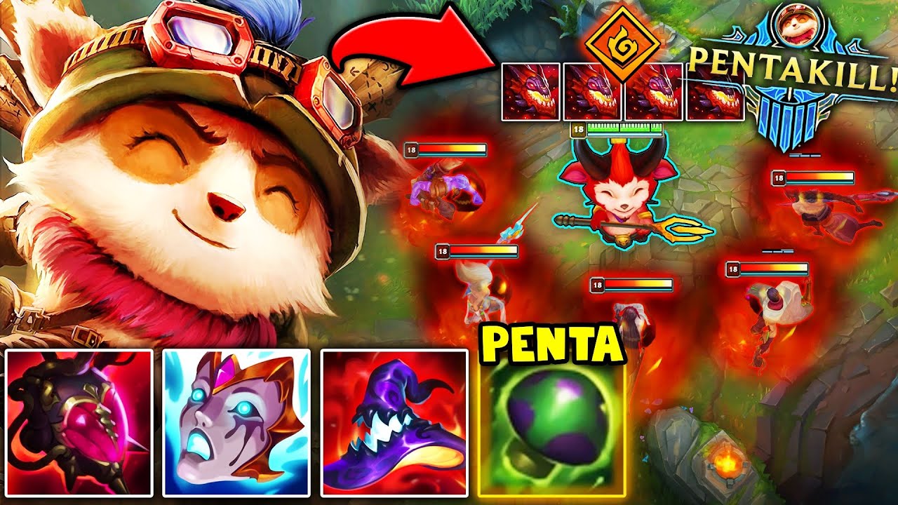 Teemo will be nerfed after Riot sees this video... (4 INFERNAL DRAGONS, 1300 AP)