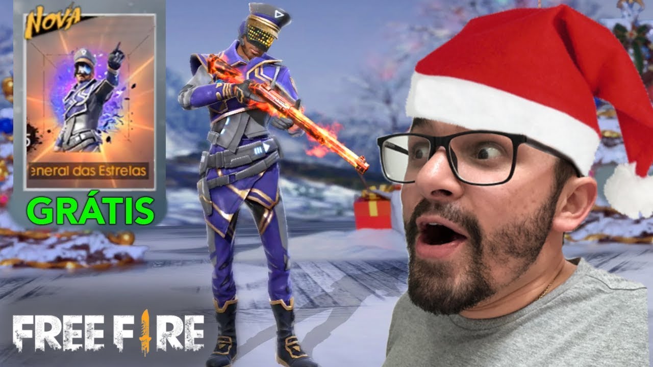 ABRI O PRESENTE de NATAL do FREE FIRE E GANHEI A NOVA SKIN GRÁTIS