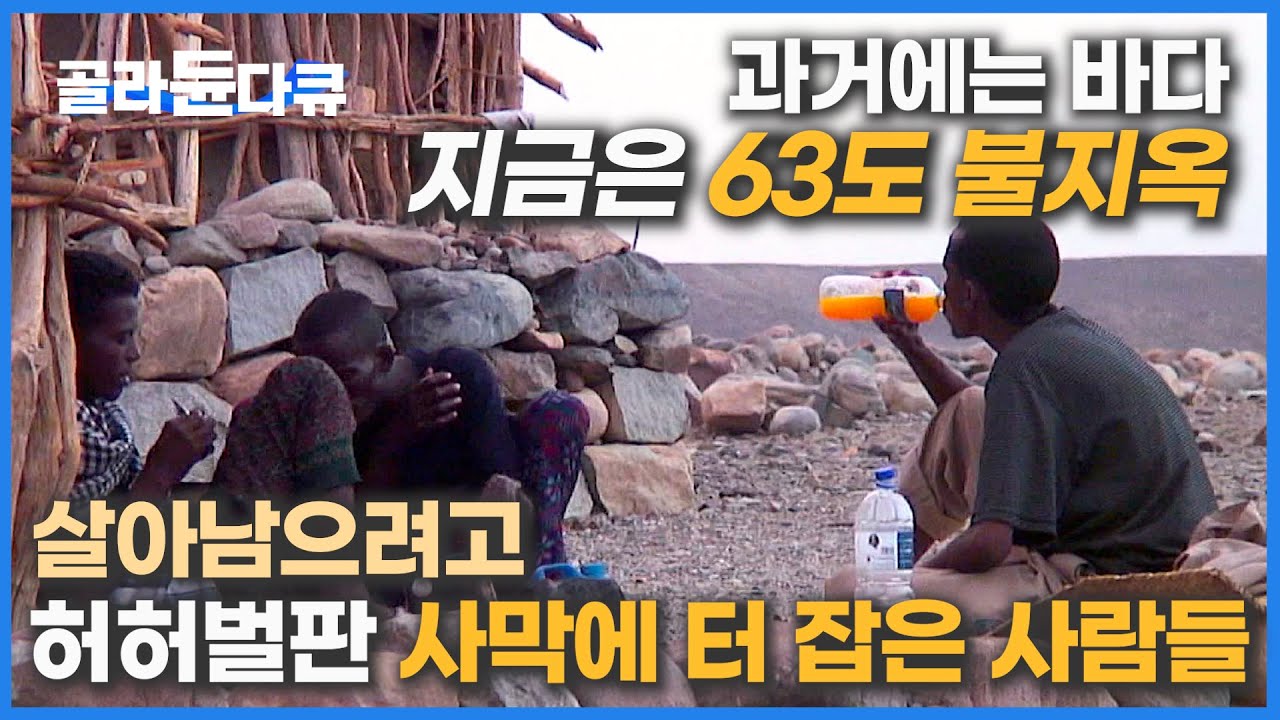 바다가 증발하고 남은 건 63도 불볕더위│사막 한복판에 살기 위해 터 잡은 사람들│세계에서 가장 더운 곳│소금 카라반│세계테마기행│#골라듄다큐