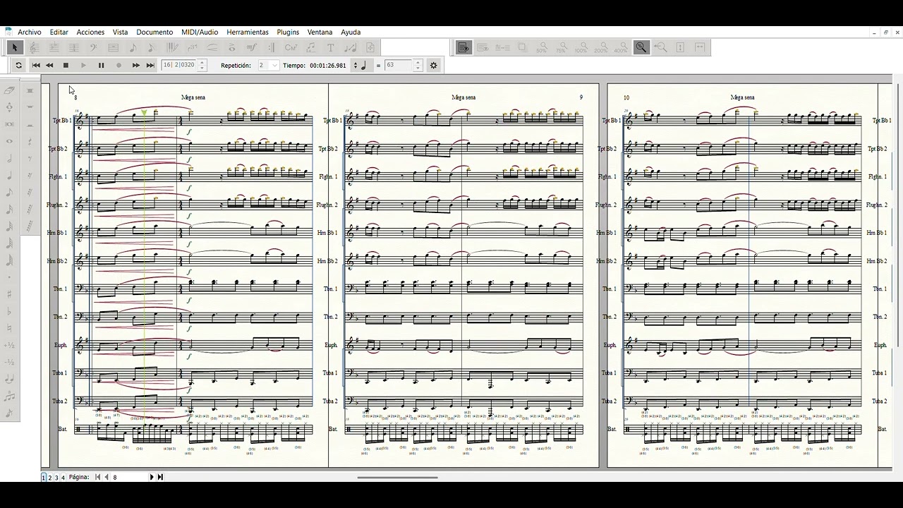 Mega-sena - Pablo. Para banda marcial ou grupo de metais. Score e Vídeo.