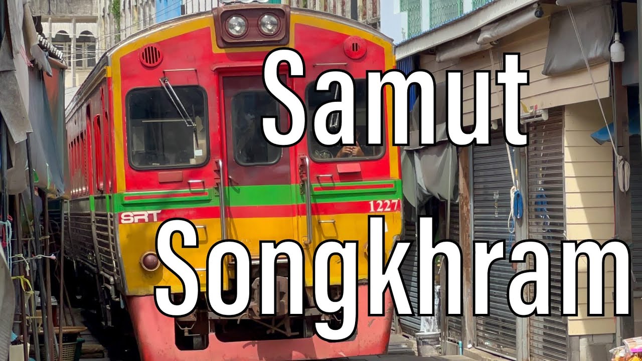 Targ na torach kolejowych w Samut Songkhram