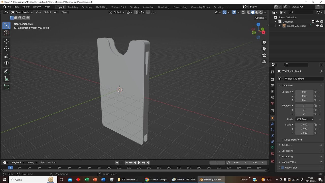 Blender:  modifica stl e stampa 3d