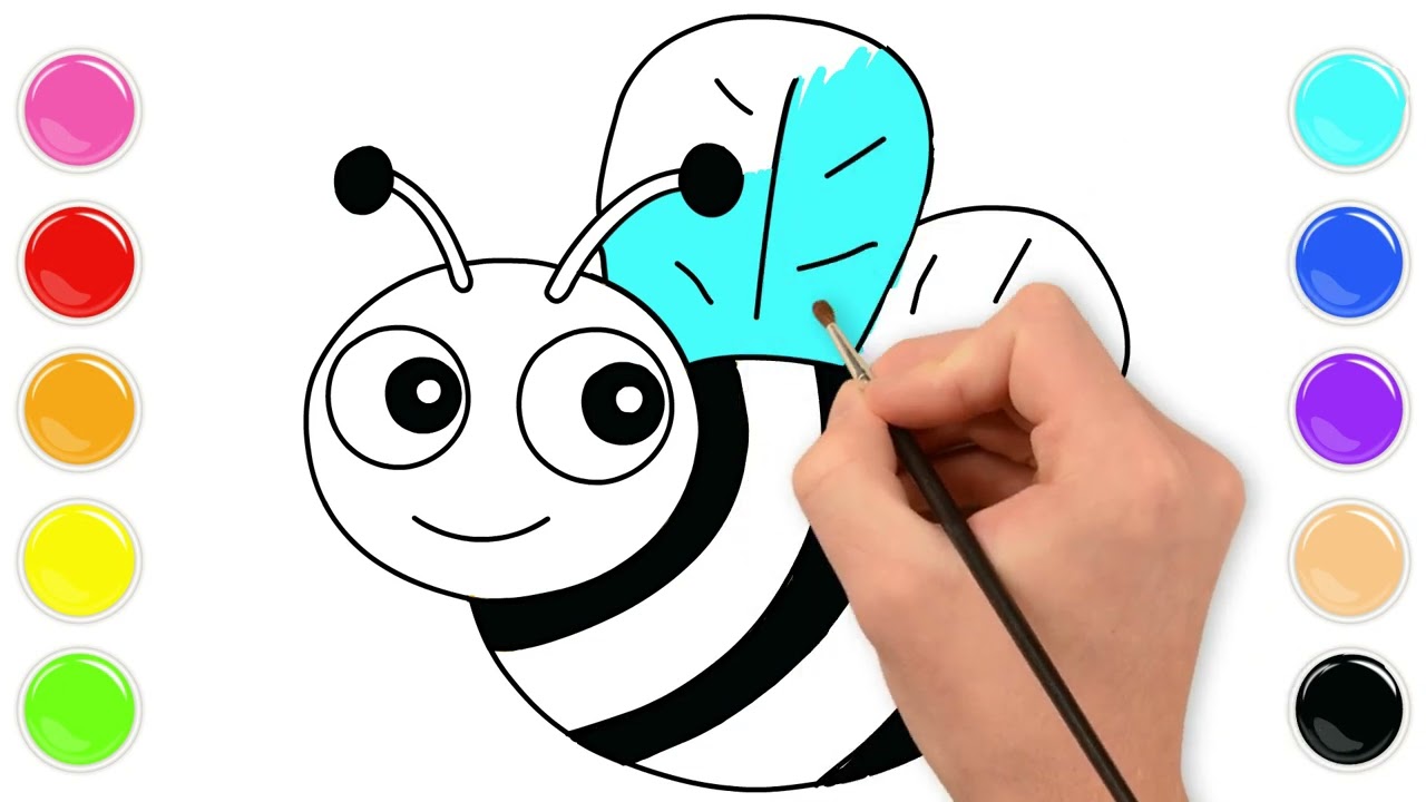 Lerne, eine Biene zu malen 🐝 | Einfaches Malvideo f&uuml;r Kinder