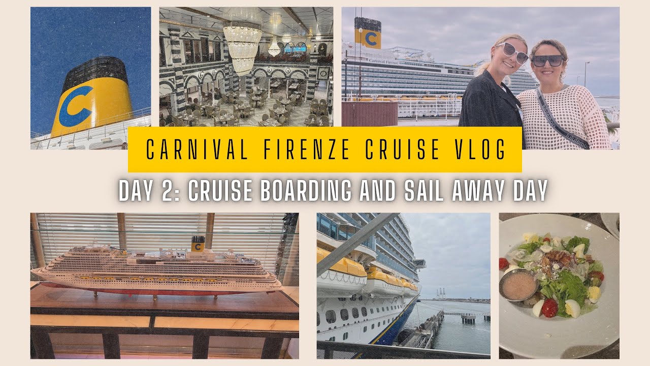 CARNIVAL FIRENZE CRUISE VLOG DAY 2: Cruise Boarding, Ship Tour, Food Reviews, and Sail Away!