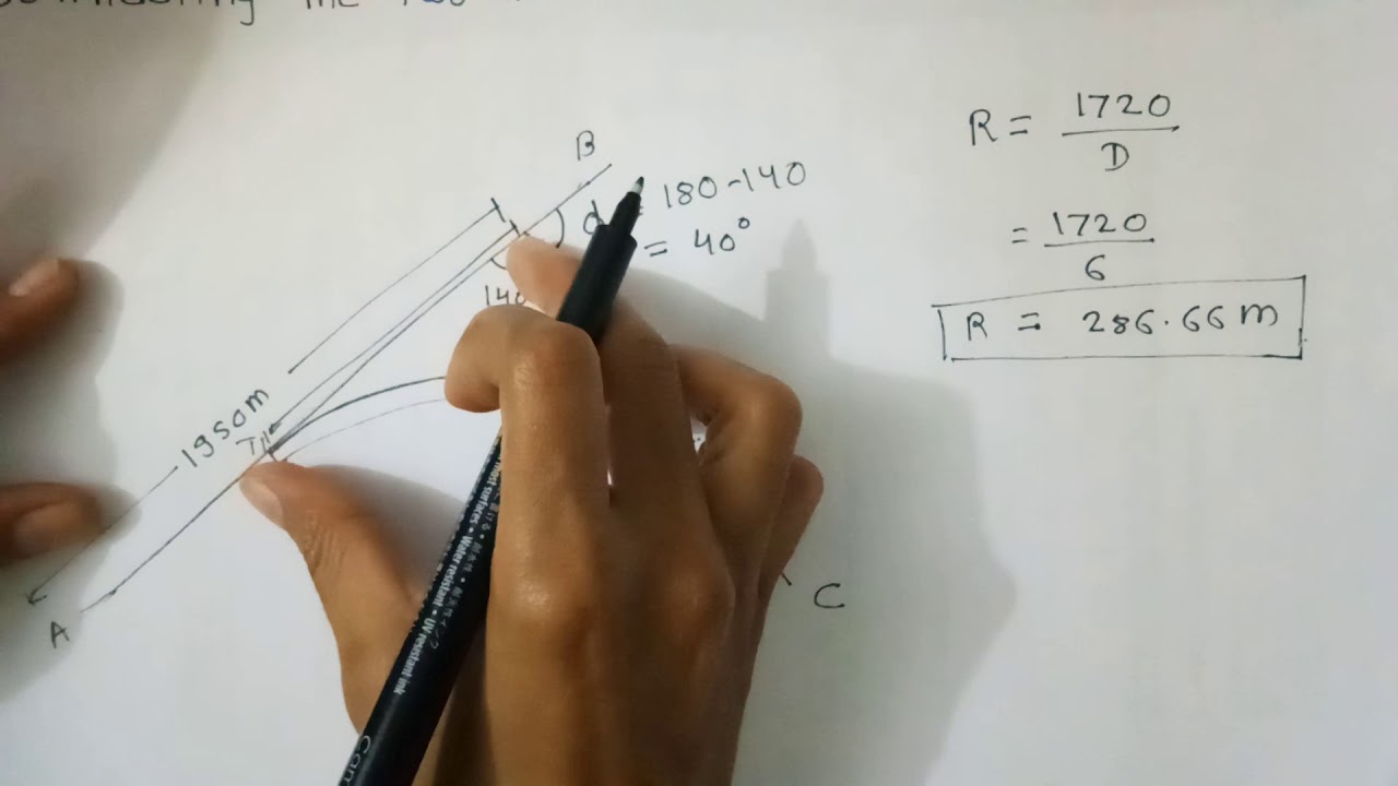 Chainage of tangent points