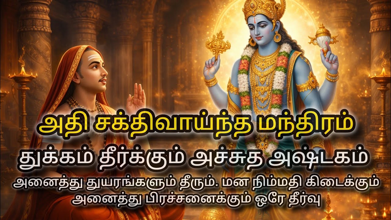 துயரம் கரைய இதை கேளுங்கள் அதிசக்தி வாய்ந்த துக்கம் தீர்க்கும் அச்சுத அஷ்டகம்  Achyuta Ashtakam Tamil