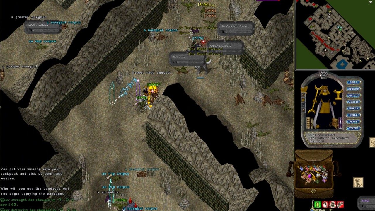 Ultima Online PvP Demise: warrior (dexxer) vs mages (heavy armored)