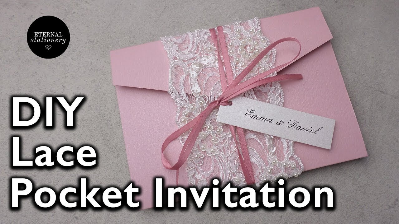 DIY Vintage beaded lace 4x6 pocketfold invitation | Wedding Invitations DIY