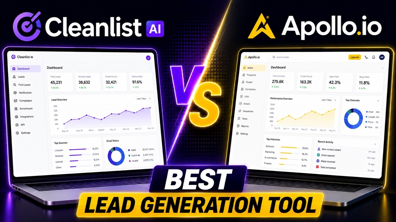 Cleanlist AI против Apollo.io &mdash; лучший инструмент для генерации лидов в 2026 году?