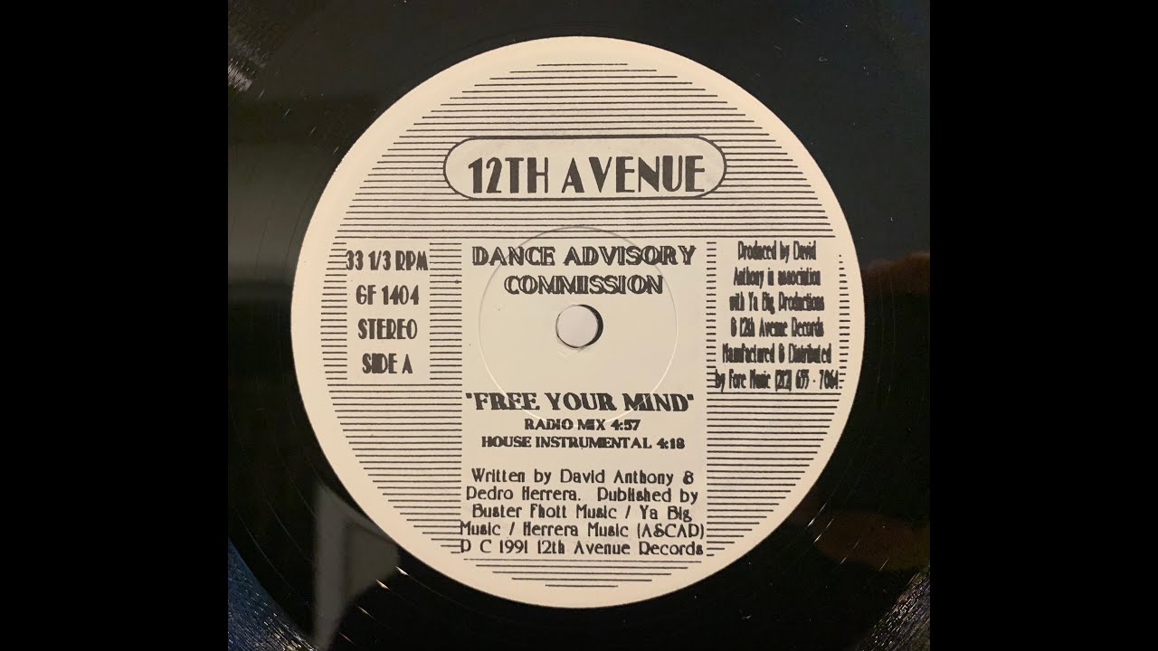 DANCE ADVISORY COMMISSION - FREE YOUR MIND [12TH AVENUE RECORDS]