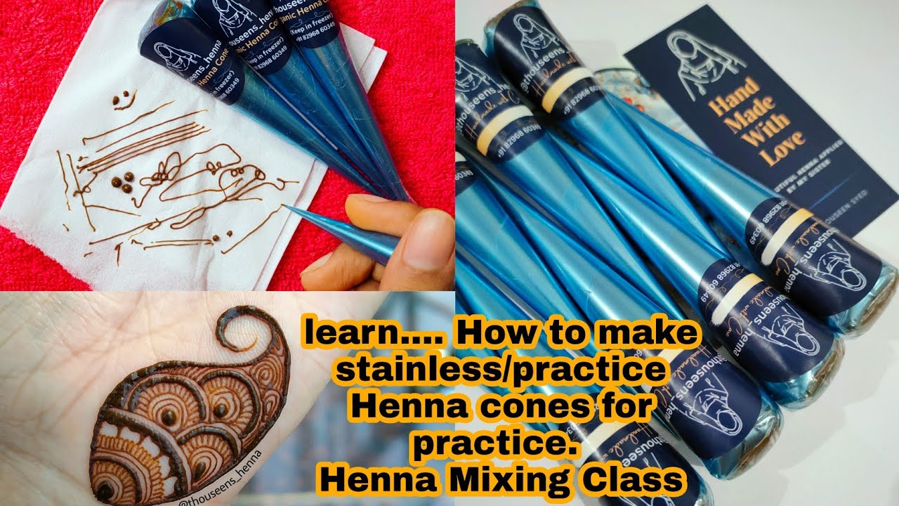 How I Make Stainless Henna Cones For Practice & YouTube Videos | How to Roll, Fill & Seal Henna Cone