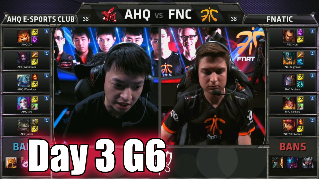 ahq e-Sports Club vs Fnatic | Day 3 Game 6 Group B LoL S5 World Championship 2015 | AHQ vs FNC D3G6