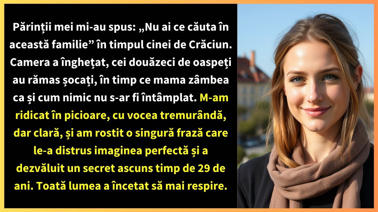 Părinții mei mi-au spus: „Nu ai ce căuta în această familie” în timpul cinei de Crăciun.