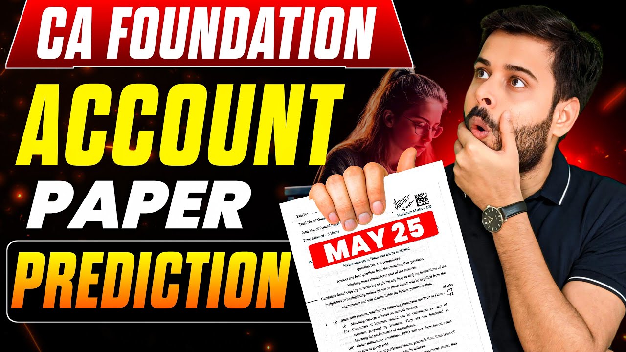 Latest ICAI Trend for CA Foundation Accounts & Important Topics  OUT !!