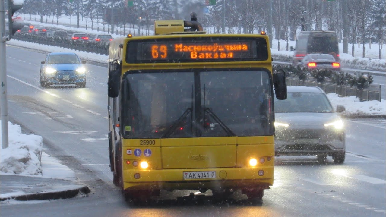 (МИНСК) Поездка на автобусе МАЗ-103.476 (Маршрут: 69, АК 4341-7